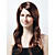  Capless Long Chocolate Brown Body Wave 100% Human Hair Wig with Side Bang
