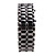  Black Metal Strip Digital Lava Style Iron Sport Couple Blue LED Faceless Wrist Watch