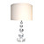  Crystal Table Light with White Fabric Lampshade (E27 Bulb Base)