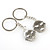  Grandpa and Grandma Shaped Metal Keychain, Pair