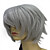  Capless Short Hign-temperature Resistance Shiny Grey Personality Costume Party Wig