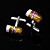  ouro irregular forma de zinco cufflinks liga com caixa de presente