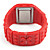  Block Bricks Design Band Wrist Watch with Night Light (Red)