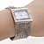  mouvement des femmes en argent pc bande blanche bracelet de montre cadran avec diamant décoration czechic