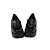  3" Chunky Heel Platform Black PU Lolita Shoes