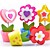  assorted flor pote titulares placecard (conjunto de 6)