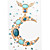  Stylish Translucent Case with Crystals for iPhone 4 (Moon)