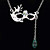  masque vénitien en argent collier en alliage avec une chute de cristal