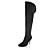  gamuza stiletto botas hasta la rodilla de tacón alto con volantes fiesta / noche zapatos