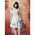  à manches courtes mi-longueur de camélias coton fleuri pays Lolita Robe