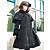  Long Sleeve Black Bow Pattern Flanel Gothic Lolita Coat
