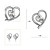  corazón señoras forma joyas de cristal se pone en aleación de astilla, incluyendo colores collar pendientes pulsera más disponible