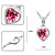  dames hartvorm kristallen sieraden sets in sliver legering inclusief ketting oorbellen meer kleuren beschikbaar