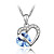  cristal brille et alliage de platine plaquée amour collier pendentif en forme de coeur