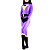  Purple and Black Mixed Color Women Lycra Catsuit