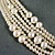  6 cordones blanco collar de perlas de agua dulce - 18 a 19 pulgadas