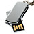  16GB Mini Swivel Keychain Style USB Flash Drive (Silver)