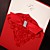 Wedding Invitation With Red Velet And Rhinestone Sleeve (Set of 50)