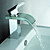  Modern Waterfall Bathroom Sink Faucet with Glass Spout(Chrome Finish)