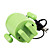  usb Android Robot haut-parleurs pour ordinateur portable Tablet PC mi (vert)