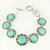  Turquoise And Silver Alloy Round Charm Toggle Bracelet
