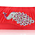  raso con cristalli / strass borsa sera pavone (altri colori)