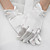  satin gants poignets longueur de mariée avec fronces et perles