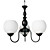  elegant lysekrone med 3 lamper i hvit skygge