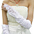  Satin Bridal  Elbow Gloves With Appliqués And Ruching