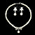  Shining Rhinestone Bow Necklace And Earring Set