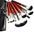  Spazzola set professionale scuro con tasca bella (18 pz)