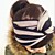  Black and Grey Stripe Criss Cross Head Wrap