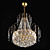  luce di soffitto di cristallo dorato con 3 luci