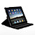  Zebra Print 360 Degree Rotating PU Leather Case and Stand for the New iPad (Black)