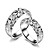  strass geplatineerd ronde vorm haar en hem 'ringen (set van 2)