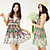  flor impresa vestido básico