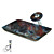  Black Tempered Glass Vessel Sink With Waterfall Faucet ,Pop - Up drain and Mounting Ring