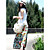  estampado floral larga falda de lino