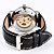  grassetto uomo pu pelle stile meccanico analogico orologio da polso (nero)