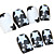  to-tone femkantet stjerners stil nail art tips med lim (24pcs)