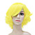  Capless High Quality Synthetic Fashion Yellow Short Curly Party Wig