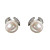  Unique White Platinum Plated With Round Shape Pearl Earrings