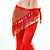  dancewear fluweel met munten / beading praktijk buikdans heupsjaal voor dames meer kleuren