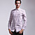  Contrast Color Check Oxford Fabric Mens' Long Sleeve Shirt