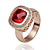  Gorgeous 18K Gold Plated Red Square Crystal Fashion Ring