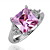 Gorgeous 18K Gold Plate Square Crystal Fashion Ring (More Colors)