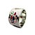  Unisex Silver Brass Enamel Rings (13mm)
