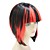  Capless Synthetic Red and Black BOB Style Straight Wig