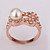  Gorgeous Cubic Zirconia 18K Gold Plate Pearl Knot Fashion Ring