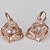  18k moda liga dois brincos de strass forma do coração